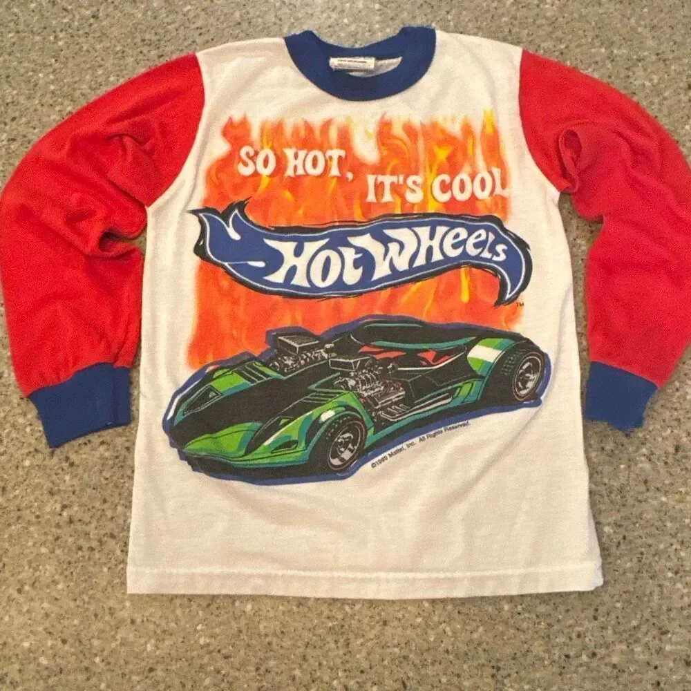 HOT WHEELS Vintage 1998 So Hot It's Cool Kids Pajama Set Mattel PCA Apparel
